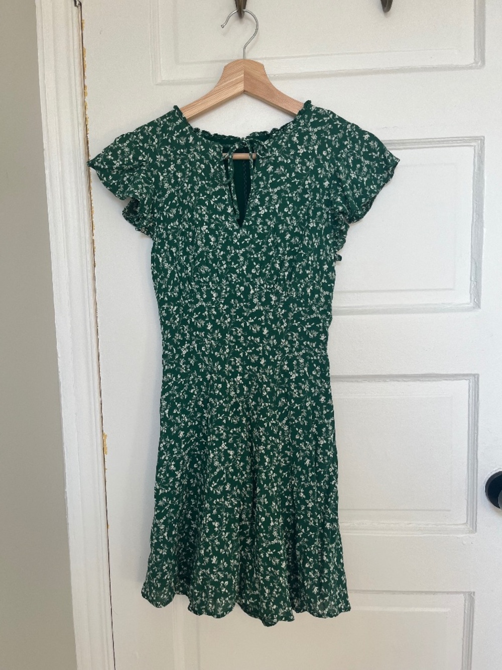 Reformation Byron Dress Parsley Green Floral Mini Dress – Size 2